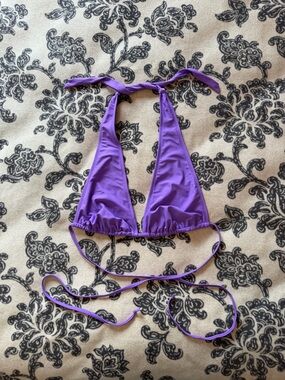 Purple Triangle Halter Bikini Top